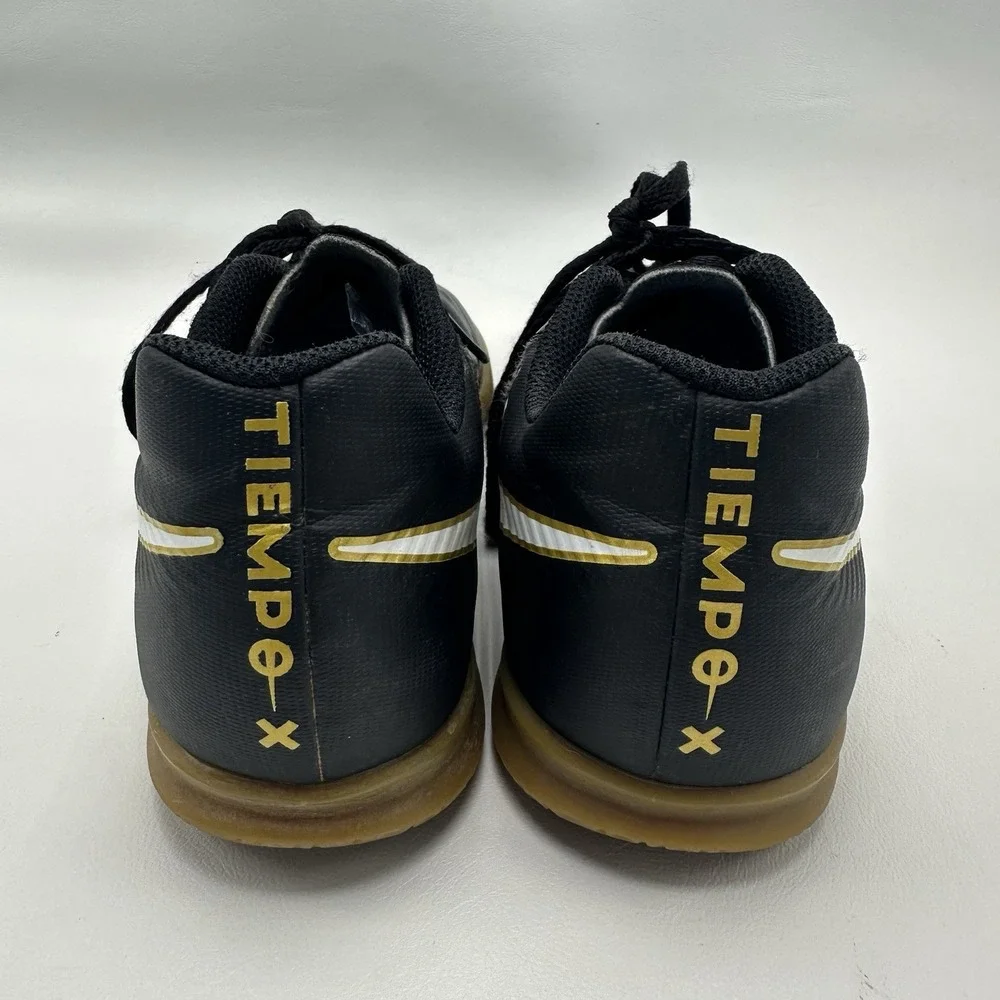 Nike Tiempo X Indoor Soccer Shoes Black/Gold‎ Boys Size 4.5Y 897735-002